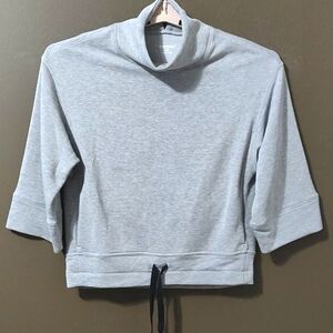 Manduka Upward Mock Neck Pullover In Heathered Grey SIZE XS